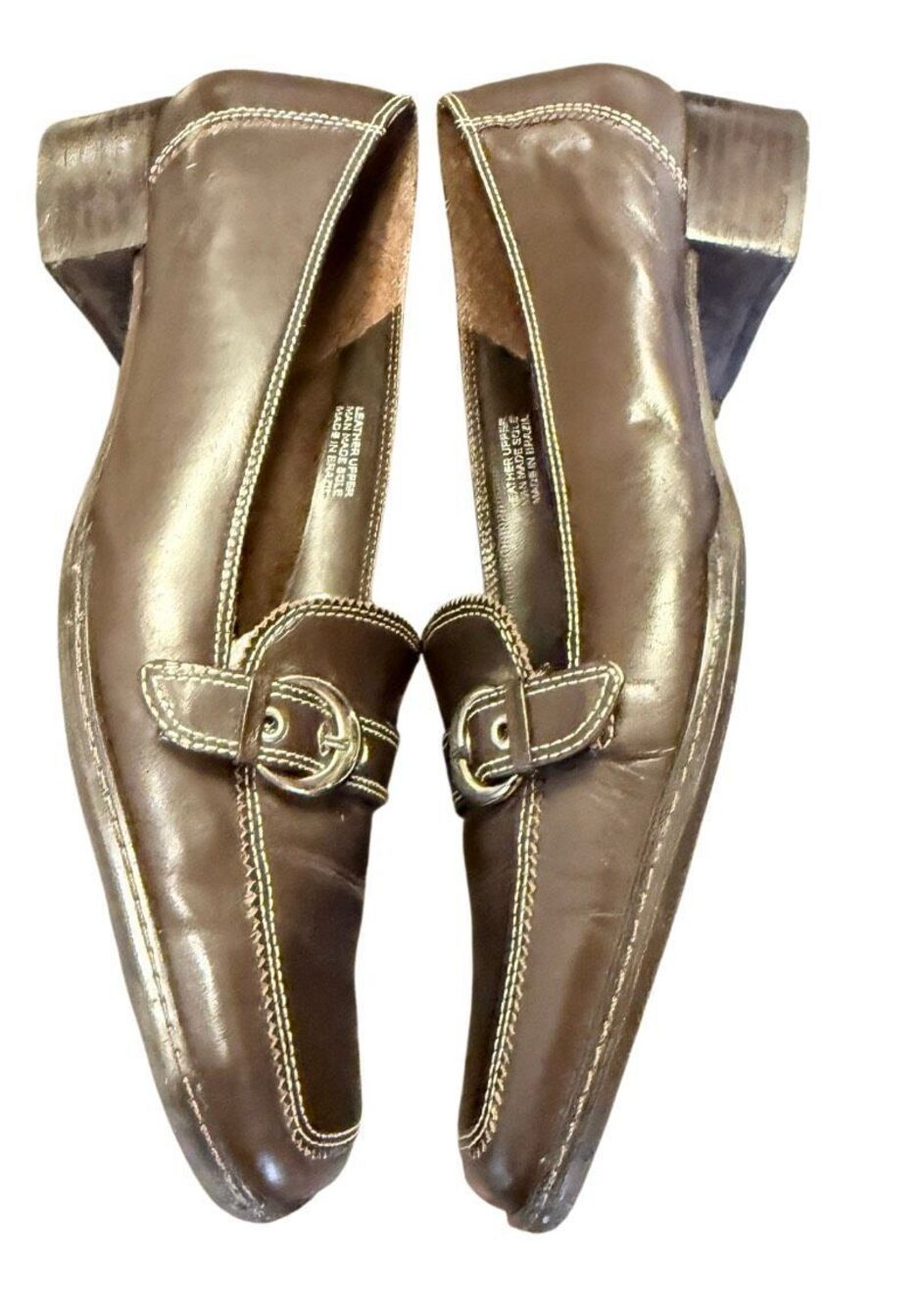 Etienne Aigner Vintage “Jules" Square-Toe Leather Loafers Brown Sz. 9.5 - Picture 13 of 16